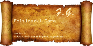 Foltinszki Gara névjegykártya
